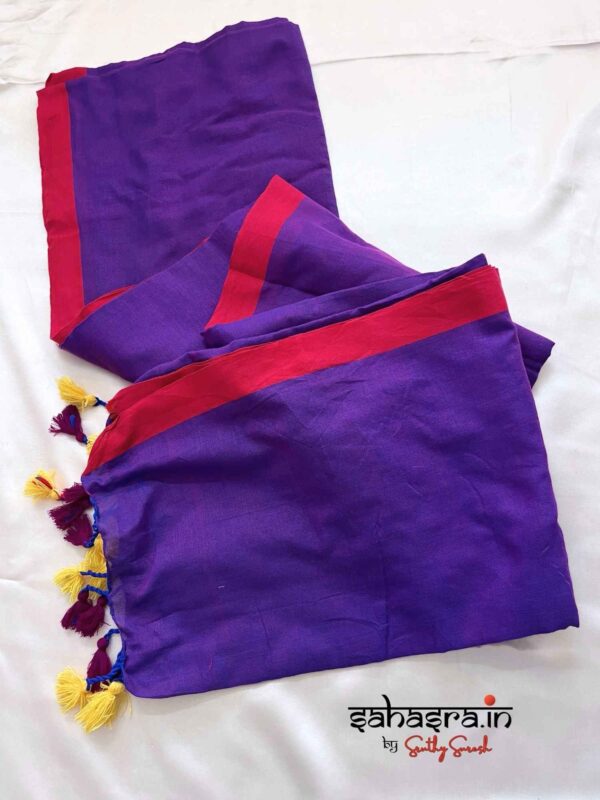 Handloom Soft Cotton Saree - SH310 - Image 3