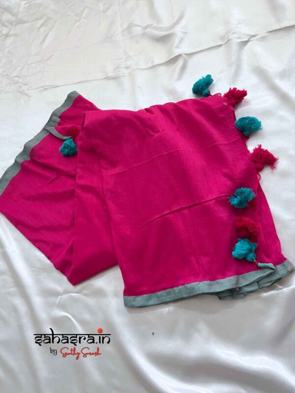 Handloom Soft Cotton Saree - SH310 - Image 4