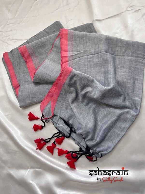 Handloom Soft Cotton Saree - SH310 - Image 10