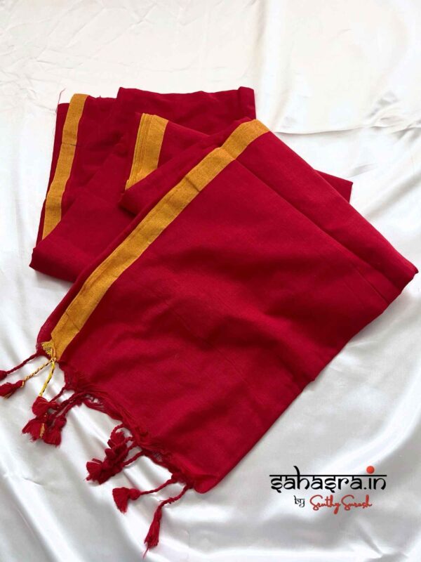 Handloom Soft Cotton Saree - SH310 - Image 7
