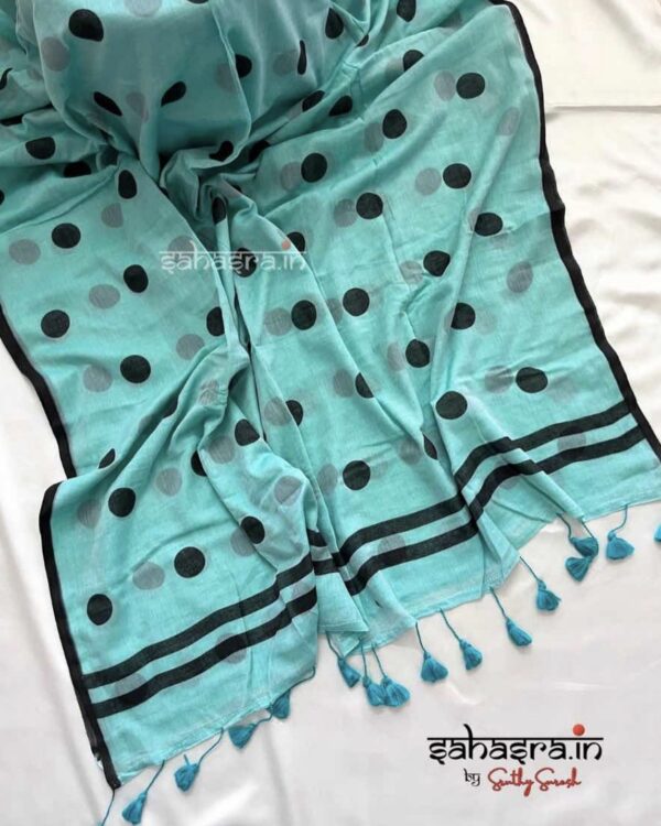 Polka dots : Mul Mul Cotton Saree (Multi Colour) -MLDOT12a