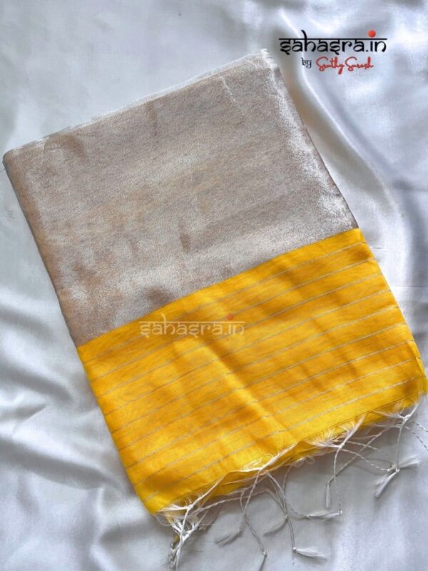 COTTON SILK SAREE (SILVER)-SC112 - Image 3
