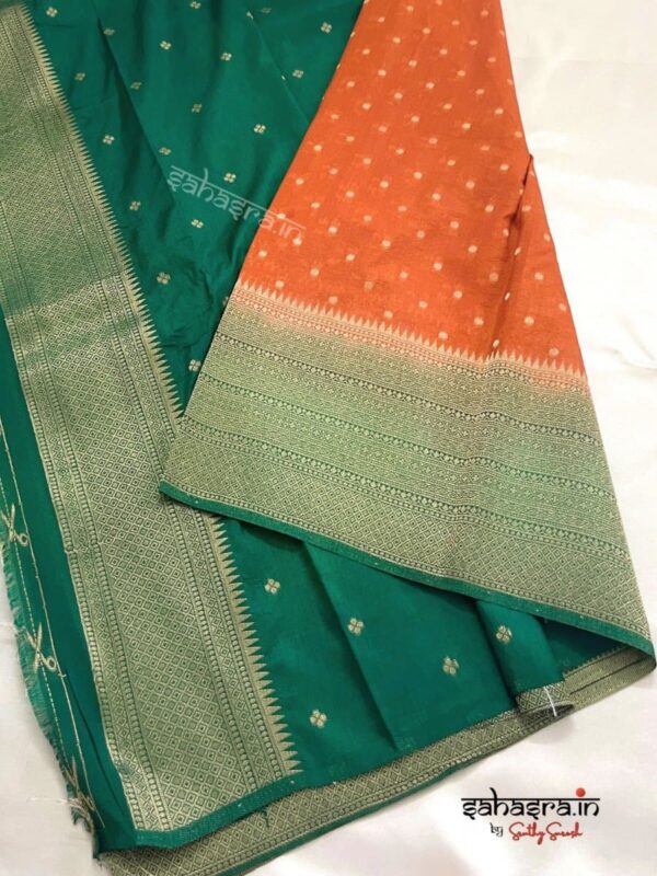 Rusty Orange Banarasi Semi Khaddi Georgette Saree-SB126 - Image 10