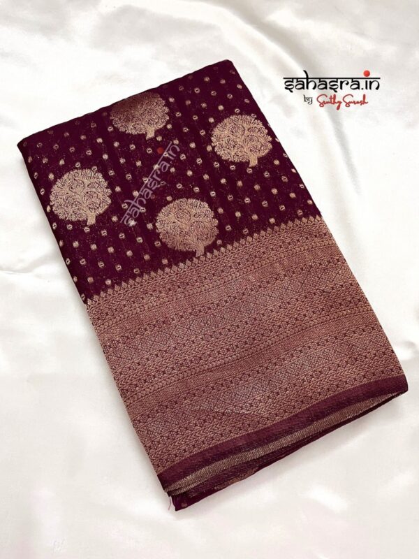 Banarasi Georgette Saree-SB118 (brown) - Image 4