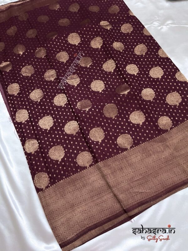 Banarasi Georgette Saree-SB118 (brown) - Image 2