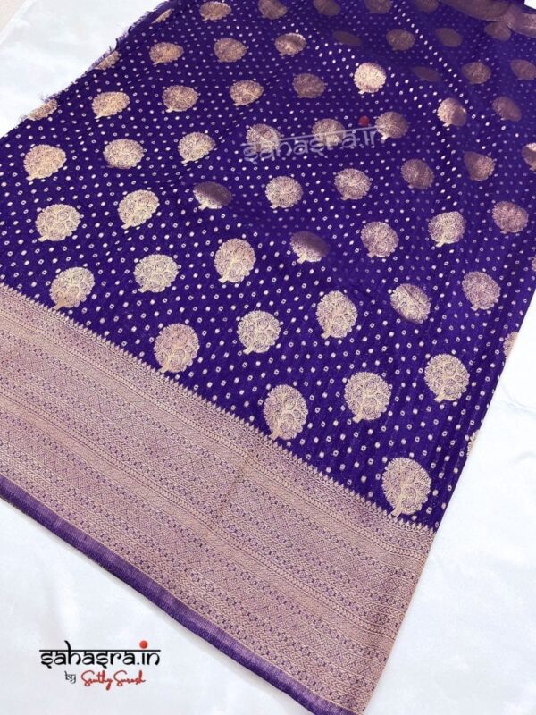 Banarasi Georgette Saree-SB118A (Dark Purple) - Image 2