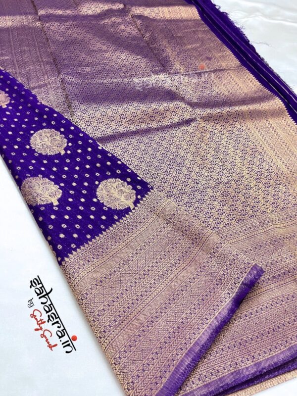 Banarasi Georgette Saree-SB118A (Dark Purple) - Image 3
