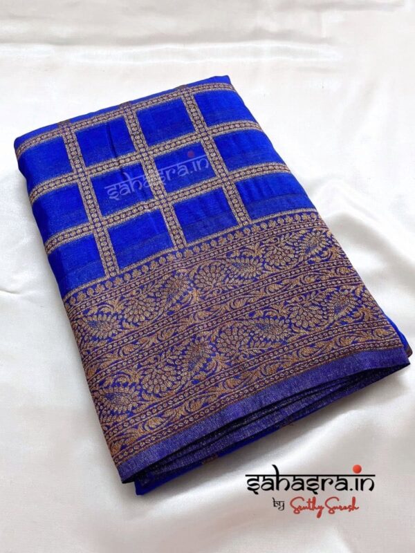Banarasi Georgette Saree (Royal Blue)-SB116 - Image 5