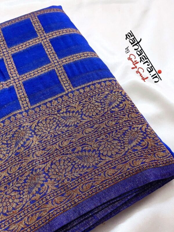 Banarasi Georgette Saree (Royal Blue)-SB116 - Image 3