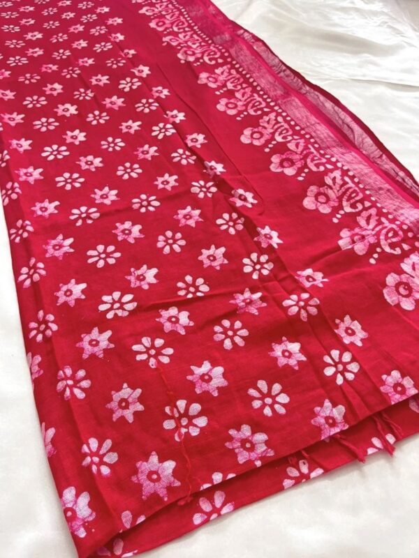 Batik Print Linen Sarees-SLB114