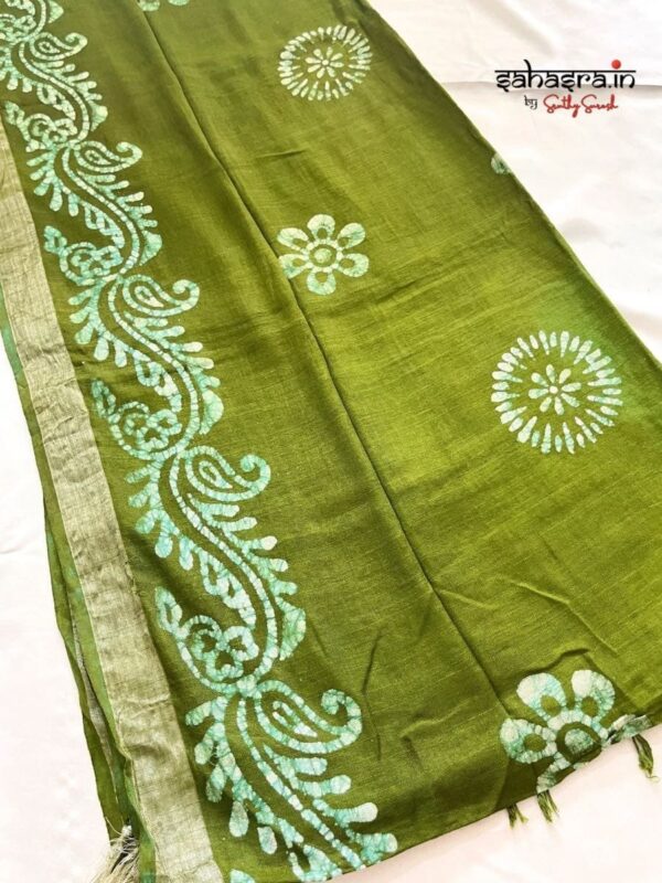 Batik Print Linen Sarees-SLB112