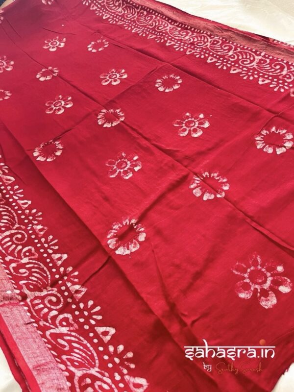Batik Print Linen Sarees-SLB111