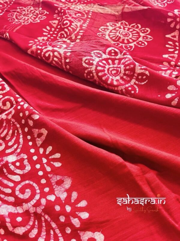 Batik Print Linen Sarees-SLB111 - Image 3