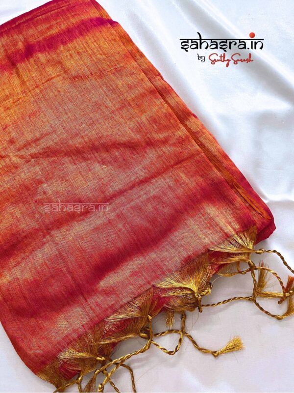 Raga Metallic Handloom Tissue Saree -ST20 - Image 2