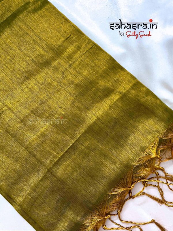 Raga Metallic Handloom Tissue Saree -ST42 - Image 6