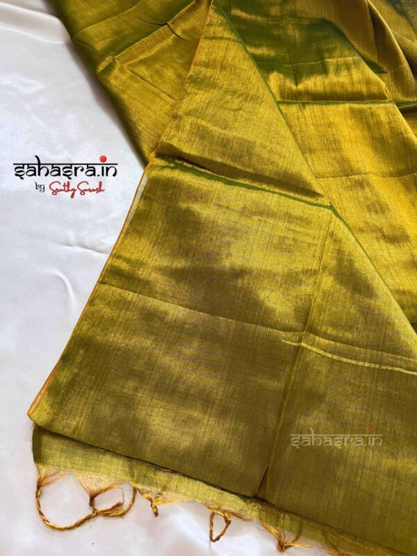 Raga Metallic Handloom Tissue Saree -ST42 - Image 5