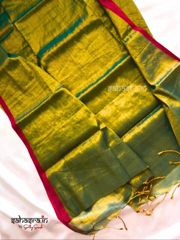 Raga Metallic Handloom Tissue Saree -ST3 - Image 3