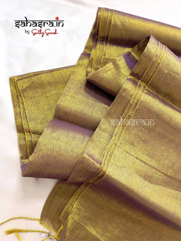 Raga Metallic Handloom Tissue Saree -ST21 - Image 4