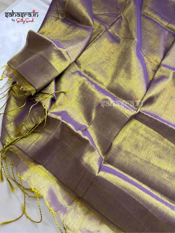Raga Metallic Handloom Tissue Saree -ST21 - Image 3