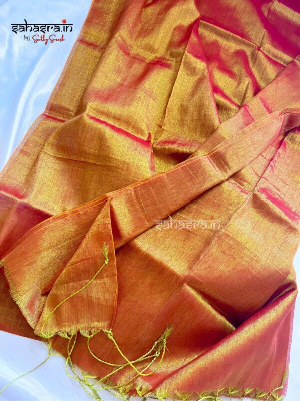 Raga Metallic Handloom Tissue Saree -ST31 - Image 3