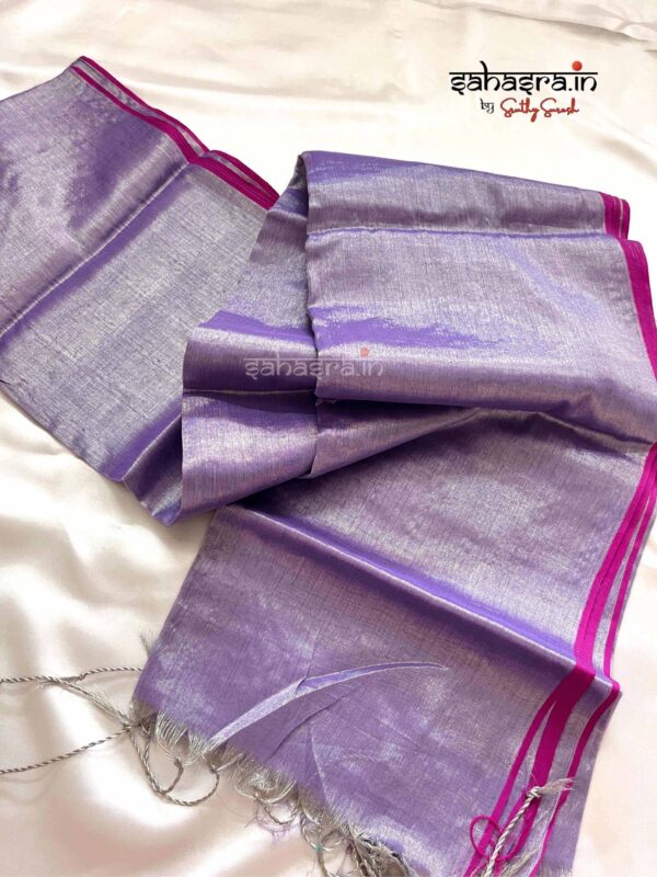 Raga Metallic Handloom Tissue Saree -ST5 - Image 4