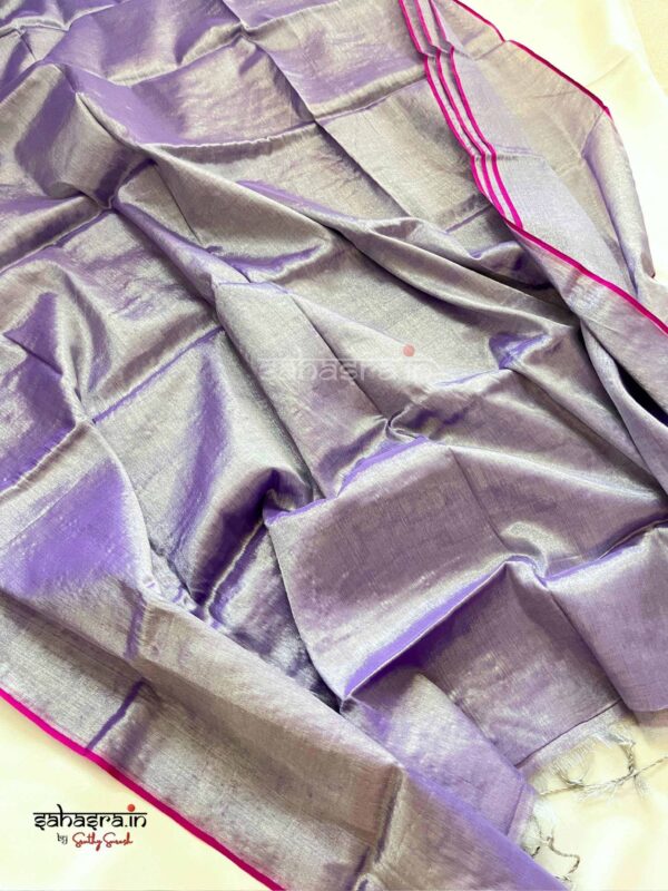 Raga Metallic Handloom Tissue Saree -ST5 - Image 2