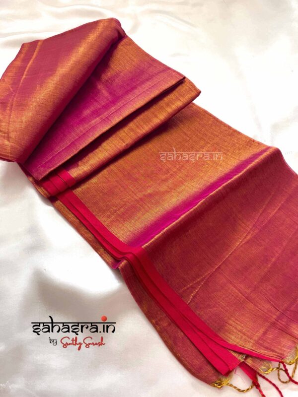 Raga Metallic Handloom Tissue Saree -ST9 - Image 2