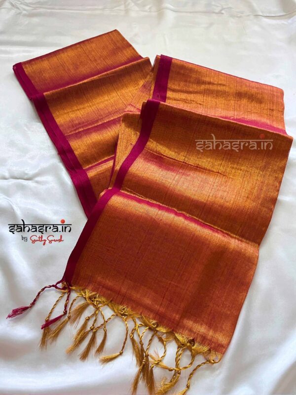 Raga Metallic Handloom Tissue Saree -ST6 - Image 2