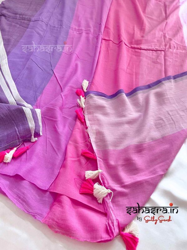 Mul Mul Cotton Saree (Multi Colour) -ML012 - Image 3