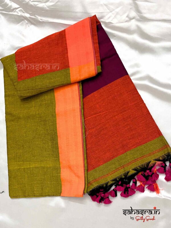 Handloom Soft Cotton Saree -SH1A - Image 4