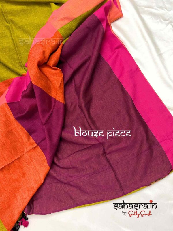 Handloom Soft Cotton Saree -SH1A - Image 3