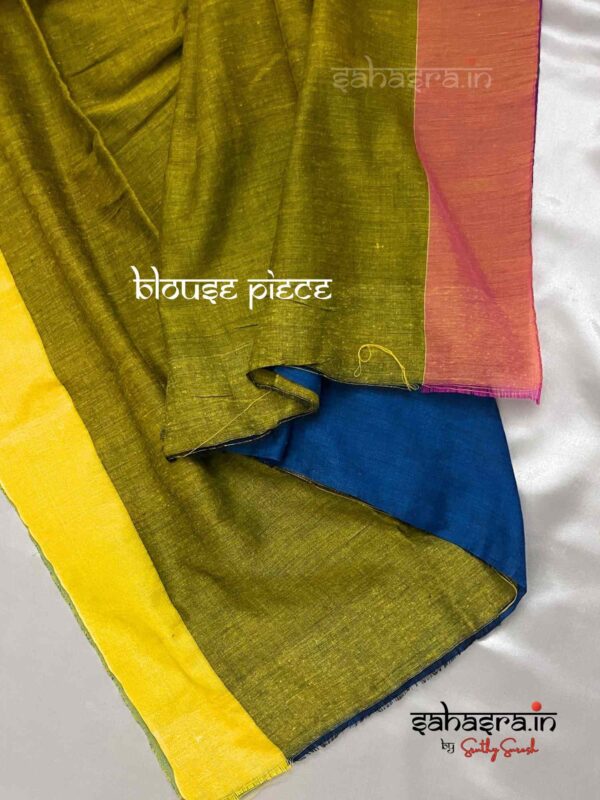 Handloom Soft Cotton Saree(Blue) -SH1C - Image 3