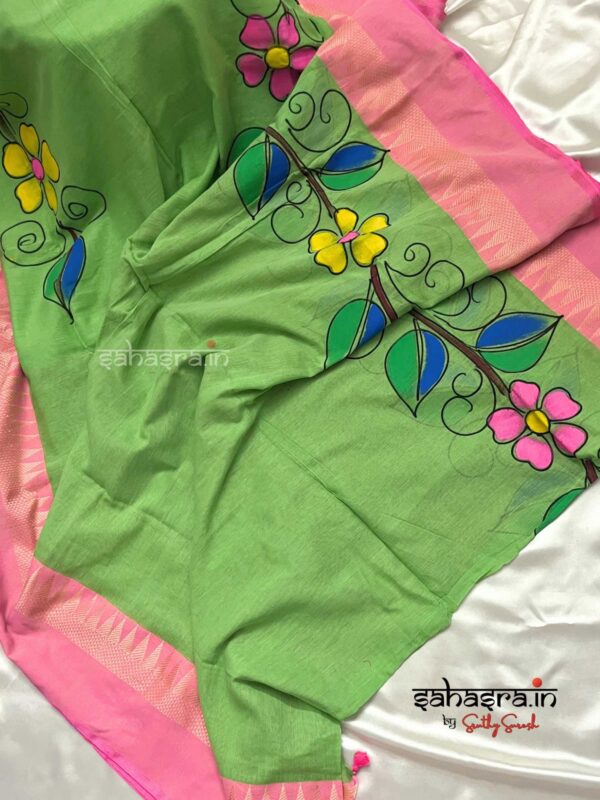 Handloom Hand-painted Saree  -SH312