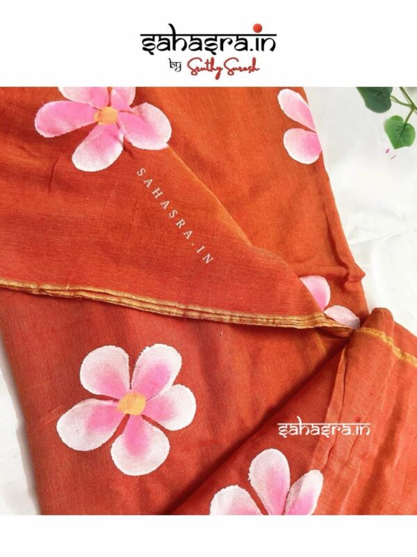 Handloom Hand-painted Saree -SH311 - Image 3
