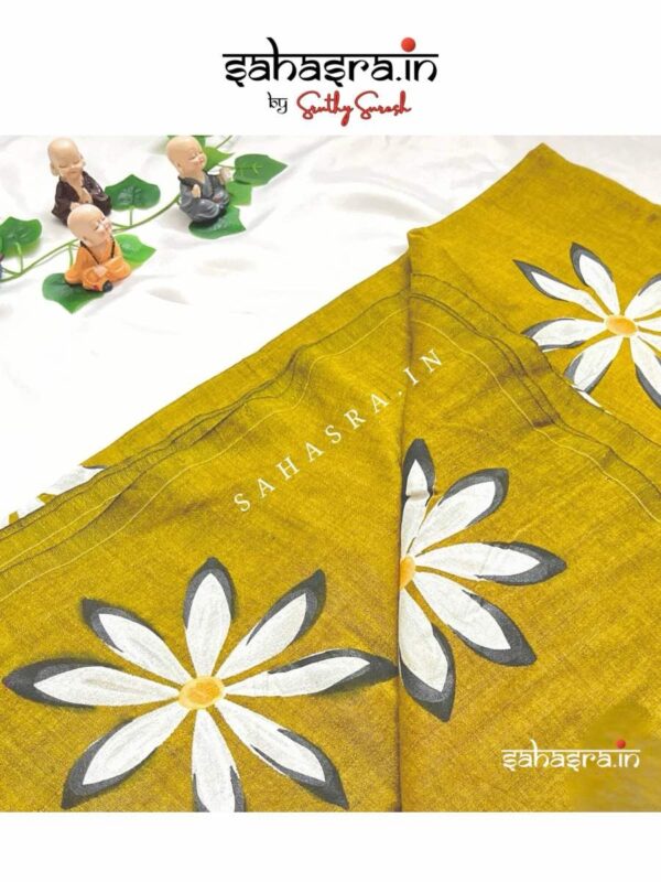 Handloom Hand-painted Saree  -SH316 - Image 2