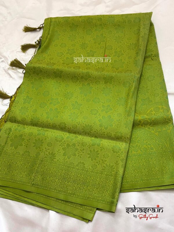 Green Semi Soft Silk Saree (Kubera)-SM12 - Image 5