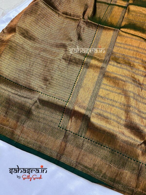 Dark Green Semi Soft Silk Saree (Kubera)-SMG12 - Image 2