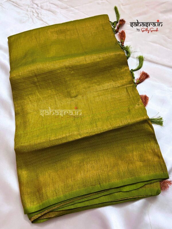 Mehendi Green Semi Soft Silk Saree (Kubera)-SMG125 - Image 3