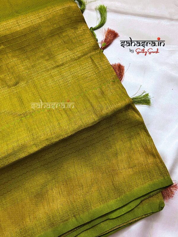 Mehendi Green Semi Soft Silk Saree (Kubera)-SMG125 - Image 2