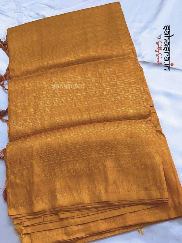 Yellow Semi Soft Silk Saree (Kubera)-SY124 - Image 2