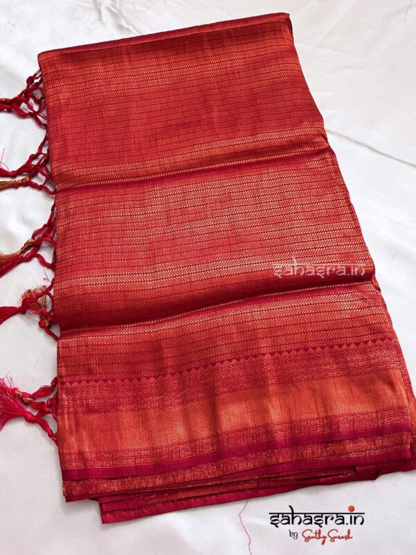 Maroon Semi Soft Silk Saree (Kubera)-SM123 - Image 4