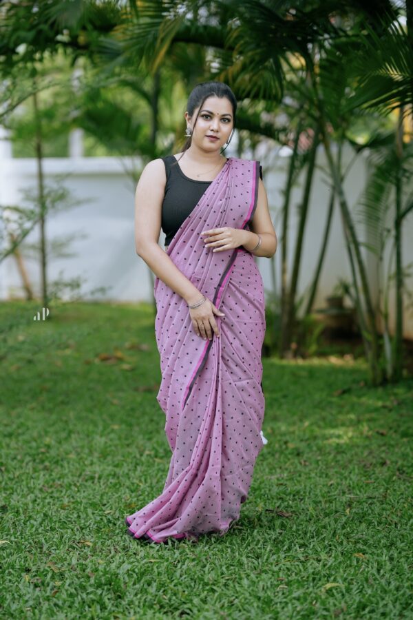 Polka dots handloom Saree -PD12