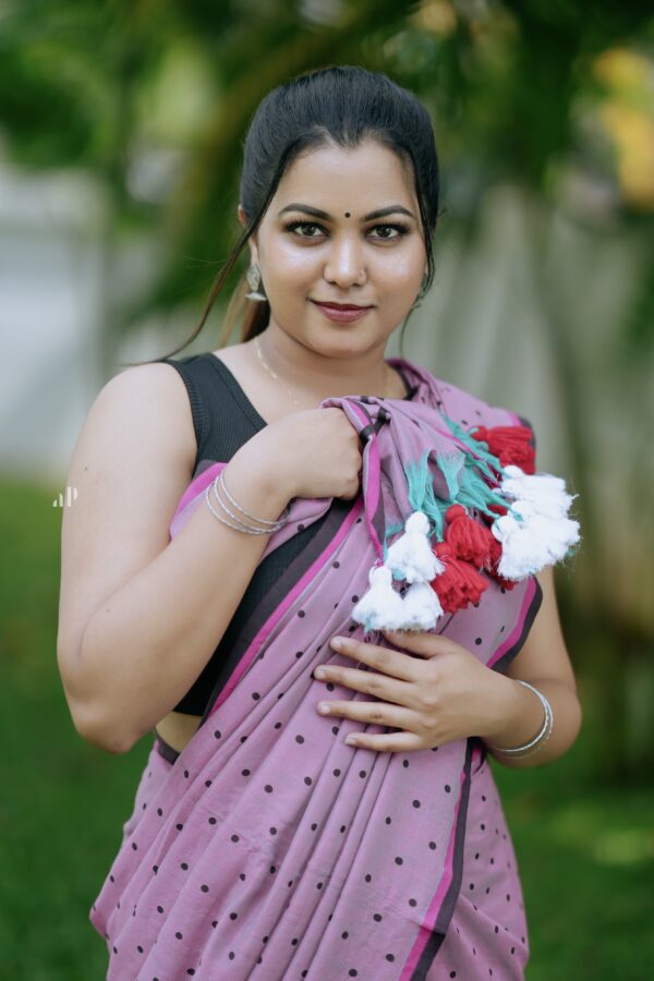 Polka dots handloom Saree -PD12 - Image 4