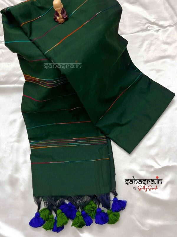 Green Khadi cotton Kotki Saree- SK01