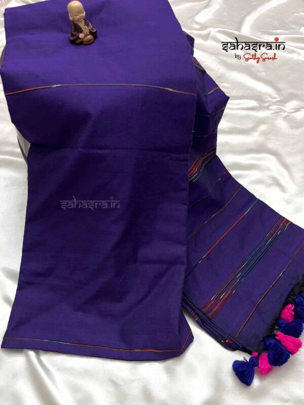 Purple Khadi cotton Kotki Saree- SK03
