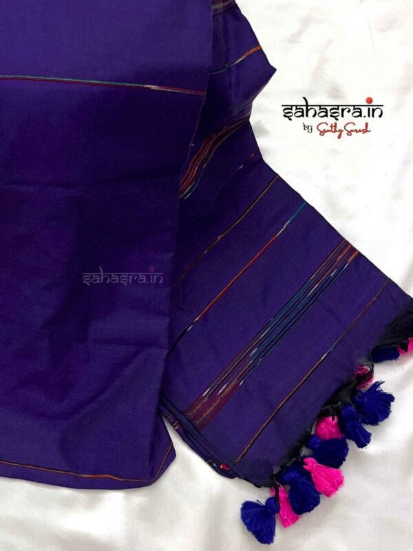 Purple Khadi cotton Kotki Saree- SK03 - Image 2