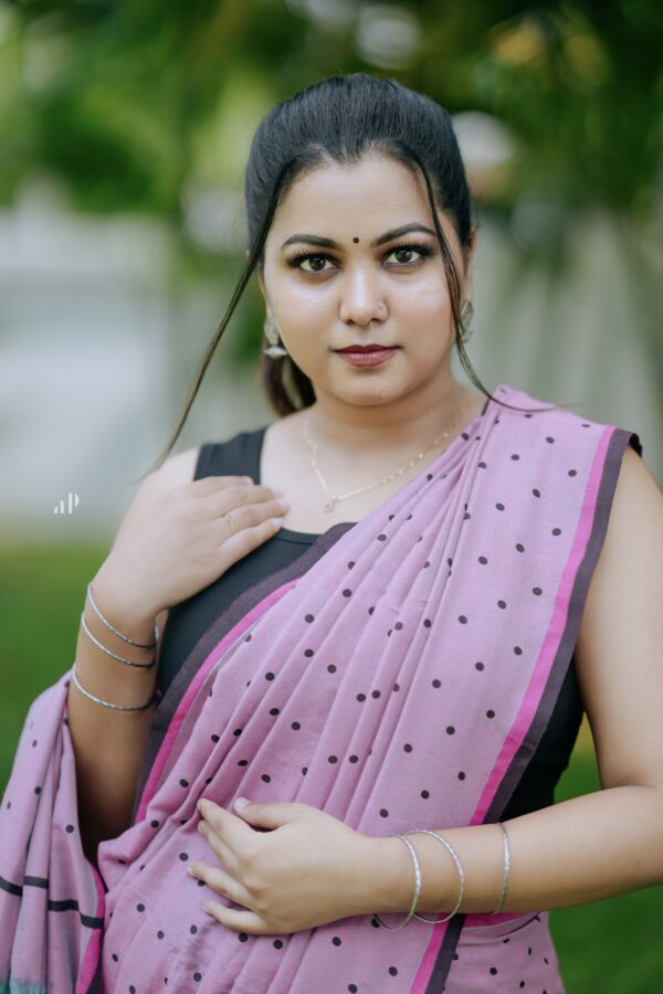 Polka dots handloom Saree -PD12 - Image 2