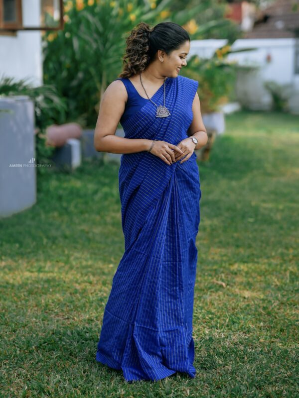 Handloom Khadi Cotton Striped SAREES -KC05