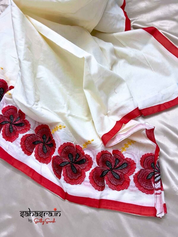 Floral Embroidered Saree- SC12 - Image 3