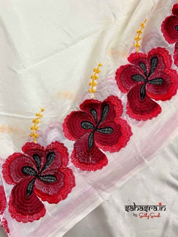 Floral Embroidered Saree- SC12 - Image 4